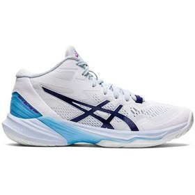 تصویر کفش والیبال اسیکس اسکای الیت سفید آبی Asics Sky Elite ff 2 White Blue 