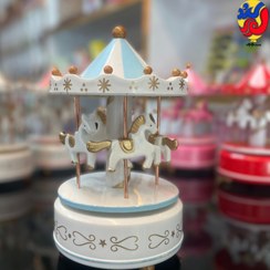 تصویر کاروسل کوکی موزیکال طرح چرخ و فلک و اسب Musical carousel