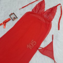 تصویر لباس خواب بلند سایز بزرگ ۲ تکه با شورت فری سایز ۴۲ تا ۴۶ کد۱۰۵ ۱۰۵