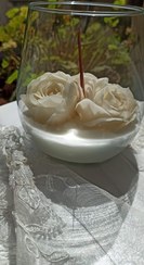 تصویر شمع گل رز سفید White rose candle