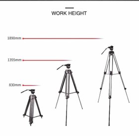 تصویر سه پایه عکاسی و فیلمبرداری ویفینگ WF-717 WEIFENG Tripod WF-717 Camcorder Tripod Stand