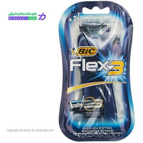 تصویر خود تراش بیک مدل Flex 3 بسته 3 عددی Bic Flex 3 Men's Disposable Razors