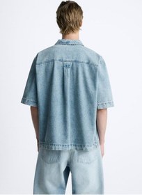 تصویر پیراهن اورجینال مردانه زارا ZARA BOXY FIT DENIM SHIRT 