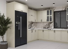 تصویر کابینت آشپزخانه مدرن مدل K50 پلی اورتان طرح چوب 