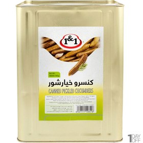 تصویر کنسرو خیارشور یک و یک حلب ( 16 کیلوگرم ) Yek O Yek Canned pickles ( 16 kg )