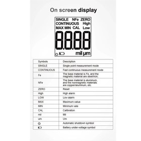 تصویر ضخامت سنج رنگ دیجیتال مستک مدل CT02C 