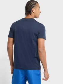 تصویر تی‌شرت گردن گرد با لوگوی لباس ساحلی برند Emporio Armani Beachwear Logo Crew Neck T-Shirt