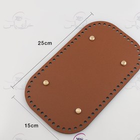 تصویر کفی چرم صنعتی سه لایه مستطیل سایز 15*25 عسلی 
