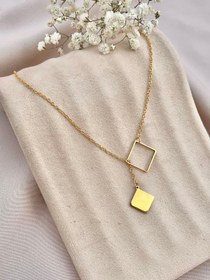 تصویر گردنبند لوزی استیل 