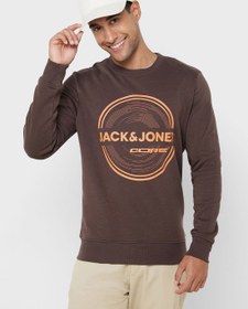 تصویر سویشرت یقه گرد با لوگو برند jack & jones 