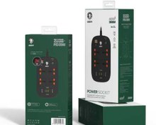تصویر پریز برق green lion 4 AC 2 USB & 2 USB-C PD 40W multiport smart power socket 