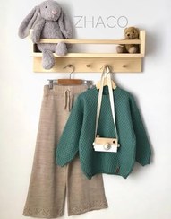 تصویر ژاکت لانه زنبوری رنگ سبز آبی - سایز 