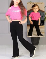 تصویر شلوار مشکی دخترانه مجلسی شیک طرح ژاوه (Zhave) 2 تا 12 سال 