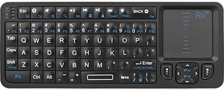 تصویر Rii K06 Mini Bluetooth Keyboard,Backlit 2.4GHz Wireless Keyboard with IR Learning, Portable Lightweight with Touchpad Compatible with Android TV Box Mac, Laptop, Windows (Bluetooth Version) 