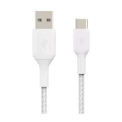 تصویر کابل شارژ سریع USB-A به USB-C بلکین مدل CAB002bt1M با روکش بافته و طول 1 متر belkin cab002bt1m fast charging cable usb a to usb c with braided cover and 1 meter length