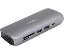 تصویر هاب Type-C آلومینیومی‌ با خروجی شبکه ORICO CLH-W1 Type-C to HDMI USB Adapter Hub 