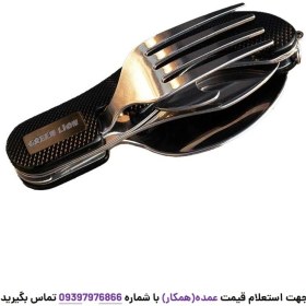 تصویر قاشق و چنگال کمپینگ Cutlery Set گرین لاین Green Lion 4 in 1 Cutlery Set