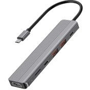 تصویر هاب دیتا 6 پورت پاورولوژی Powerology 6-in-1 Slim 4K HDMI USB-C Hub 