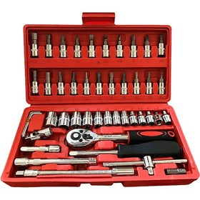 تصویر آچار جعبه بکس 46 پارچه سایز 1/4 اینچ صنعتی اصلی 