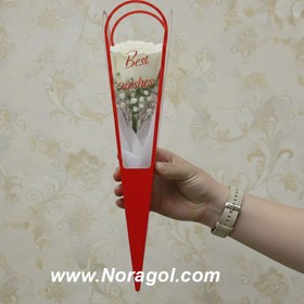 تصویر باکس گل تک شاخه رز سفید 