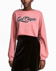 تصویر سویشرت زنانه کوتاه صورتی مات H&M 