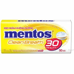 تصویر قرص منتوس کلین برث لیمو نعنا بدون شکر ۳۵ گرمی | Mentos Clean Breath Lemon Mint Sugar Free 35g 50pcs 