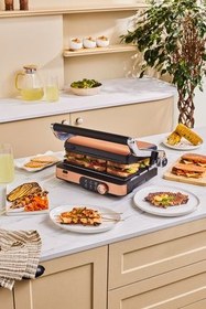 تصویر دستگاه ساندویچ و تست فلزی گریل Gastro Gourmet Grill Toaster Copper 2000 W 6 Karaca 