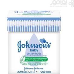 تصویر گوش پاک کن پنبه ای کودک جانسون بسته 200 عددی JOHNSON'S BABY COTTON BUDS 200 PIECES