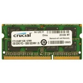 تصویر رم لپ تاپ DDR3L تک کاناله 1600 مگاهرتز CL11 کروشیال مدل PC3L-12800 ظرفیت 4 گیگاب 