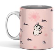 تصویر ماگ سرامیکی طرح گربه کد 02 - ساده Cat mug code 02