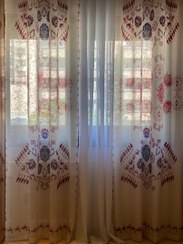 تصویر ست 2 عددی پرده حریر کتان PS 915 دکوتین ارتفاع 270 سانتی متر,دوخت پانچ