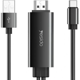 تصویر کابل تبدیل USB-C به HDMI / USB یسیدو مدل HM03 طول 1.8 متر 