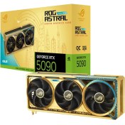 تصویر کارت گرافیک ایسوس مدل ROG Astral RTX 5090 OC Dhahab حافظه 32 گیگابایت ASUS ROG Astral GeForce RTX 5090 OC Dhahab 32GB Graphics Card