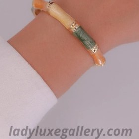 تصویر بنگل میناکاری طرح بامبو سه رنگ جنگلی 