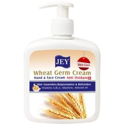 تصویر کرم پمپی جوانه گندم 450میل جی Jey Hand And Face Cream Wheat Germ 450ml