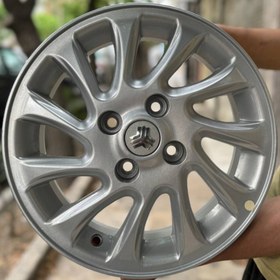 تصویر رینگ فابریک سایز۱۴ (۴×۱۰۰) نقره‌ای(کوئیک) نیریز Original wheel size 14"(۴×۱۰۰)Quick Neyriz