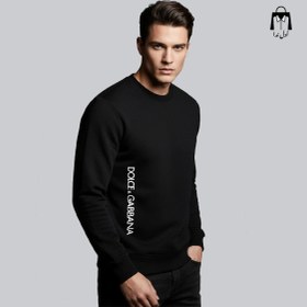 تصویر پلیور مردانه مشکی با لوگوی عمودی 