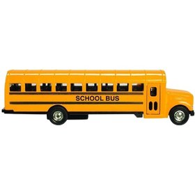 تصویر مدل اتوبوس مدرسه با قابلیت عقب‌کش 6 اینچ از نوع دایکاست برند kingsfan Pull Back Diecast School Bus Model 6inch