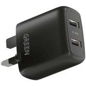 تصویر شارژر دیواری دو پورت ۱۲ وات گرین Green Dual USB Port Wall Charger 12W 