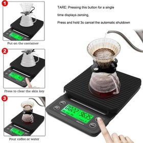 تصویر ترازو تایمر دار اسکیل طرح هاریو ا Timer Electronic Coffee Scale Timer Electronic Coffee Scale