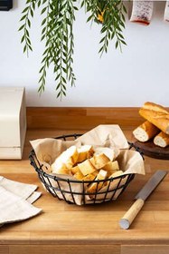 تصویر جعبه و سبد نان CREMMA ROUND FRUIT BLACK اورجینال FH finehome 
