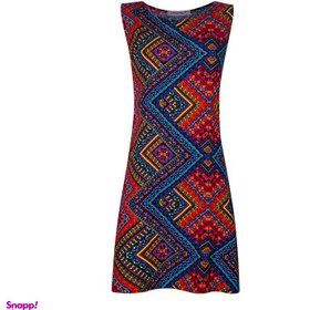 تصویر پیراهن زنانه افراتین مدل گلیم ترکمن رنگ قرمز 