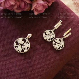 تصویر نیم ست گوشواره و گردنبند مدل شبدر کد 139 Half set of earrings and necklace, clover model, code 139