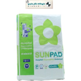 تصویر زیرانداز بهداشتی بیمار و سالمند سان پد سایز 90 در 60 بسته 5 عددی sunpad hospital disposables underpad 5 pcs