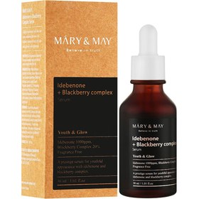 تصویر سرم روشن کننده و جوانساز ایدبنون و بلک بری مری اند می مدل MARY & MAY Serum Idebenone + Blackberry Complex ‏ MARY & MAY Serum Idebenone + Blackberry Complex 30ml‏