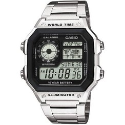 تصویر ساعت مچی دیجیتالی کاسیو مدل AE-1200WHD-1A Men's Youth Digital Watch AE-1200WHD-1A - 42 mm - Silver