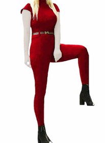تصویر لباس یکسره قرمز زنانه مدل الگانس کد ۱۹۸ 