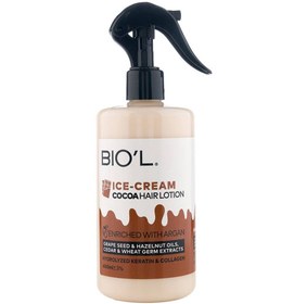 تصویر لوسیون مو بیول مدل بستنی شکلاتی حجم ۴۰۰ میلی لیتر مناسب موهای آسیب دیده 