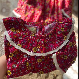 تصویر پیراهن قرمز یلدایی طرح گلگلی 