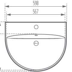 تصویر روشویی پایه سرخود سیلویا مروارید Silvia Half Pedestal Wash Basin